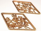 Vintage Mid Century Syroco Diamond Four Seasons Gold Floral Decor Wall Plaque
