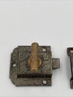 Vtg Cabinet Latch Cast Iron Brass Antique Eastlake Hardware Vtg Cupboard Lock H2