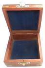 Vintage Wood Trinket Box  nautical   Brass Fouled Anchor   Corners  4x4x2 