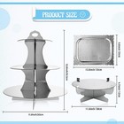 Zopeal 7 Pieces Cake Stand Set 3-tier Cardboard Cupcake 1-tier Silver 