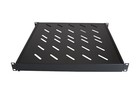 1u Fixed Vented Server Shelf 19  4 Post 16in - 37in Adjustable Rack Mount Black