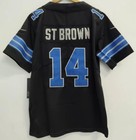 Amon Ra St Brown  14 Black Lions Kid Jersey  Youth Medium 10 12 Stitched