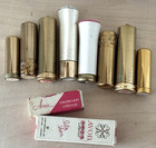 Vintage Avon Lipstick Lot Of 8 Gold Brass Bullet Etched 2 Samples 2 Box Unused