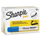 Sharpie 15003 King Size Permanent Marker  Broad Chisel Tip  Blue  Dozen