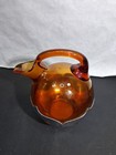 Vintage Farber Bros Krome Kraft Cambridge Amber Glass Pitcher Carafe Decanter