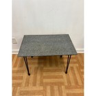 Vintage 1950s Mid Century Modern Hairpin Leg Side Table Gray Black Laminate Top