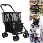 Collapsible Shopping Cart Utility Trolley Cart With Removable Tote swivel Wheels