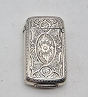 Nice Design Antique Sterling Silver Vesta Case Birmingham 1889
