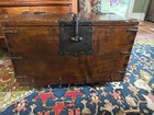 Antique Korean Tansu Bandaji Storage Chest Iron  Hardware Dovetail Corners