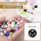 1300pcs Half Pearl  6mm Plastic Half Flatback Imitation Pearls Cabochon black 