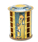 Vintage Tin Litho Rotary Coin Sun Themed Collectible Bank