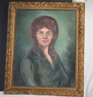 Antique Acrylic On Canvas Painting In Ornate Gold-toned Wooden Frame 24 x20 