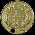 1873  1 Gold Piece     Xf Extra Fine Details     Type 3 T3 Coin Holed Ay    trusted   