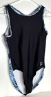 Plum   Al Gymnastics Leotard Adult Large Black Blue Print Nylon Blend