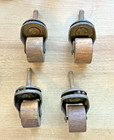 Antique 1 3 4    Wooden Casters  set Of 4  Furniture Parts Metal Vintage