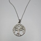 Sterling Silver 925 Round Tree Of Life Pendant Necklace W  925 Cable Chain
