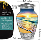 Waves On The Beach Keepsake Urn For Adult Human Ashes   Handcrafted Funeral Memo