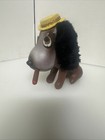 Woolikin Brown Faux Leather   Fur Stuffed Cigar Smoking Dog Vintage Mcm