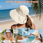 Sun Hat For Women With Neck Flap Ponytail Hole 6 3 4-6 7 8  Beige