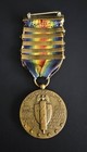 Original Ww1 Us Army Victory Medal 5 Combat Battle Clasps Full Wrap Brooch