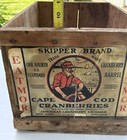 Antique Wood Crate Cranberry Wooden Shipping Box Rustic Farmhouse Decor 