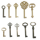 10pcs Vintage Antique Skeleton Keys Set For Furniture Cabinet Door Drawer Keys