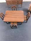 Strombecker Genuine Walnut 1 16 Dollhouse Dining Set 7pc Lot Table Chairs