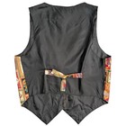 Vintage 90s Fall Patchwork Print Tailored Vest Men Medium Folk Art Indie Retro