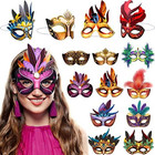 24 Pcs Mardi Gras Faux Feather Masks Carnival Masquerade Party Favors For Adults