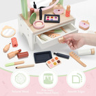 Wooden Vanity Playset For Kids  Pretend Play Toddler Makeup Toy Beauty Salon Kit