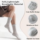  Women s Ruffle Socks Mesh Casual Lace Cotton Crew Summer Ultra Thin White 