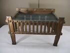 Antique Cast Iron Fireplace Fire Place Log Coal Box Embers Basket   Grate