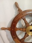21  Brass  wood Boat ship Steering Wheel Nautical Decor Beautiful Condition 