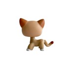 Littlest Pet Shop Toys Bobble Head Short Hair Cat  852 Yellow Cat With Green Eye