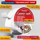 Trazon Carpet Tape Double Sided - Rug Tape Grippers For Hardwood Floors And Area