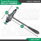 Tromner Neurological Reflex Hammer 9 5  3 In 1 Pin With Small   Large Rubber Tip