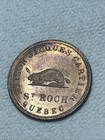 Br 571 Maison Jacques Cartier  St Roch   Quebec  Beaver  1850   s Token Super Nice