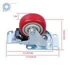 3  Industrial Heavy Duty 360   Swivel Caster Wheels With Brake  red  - Pack Of 4