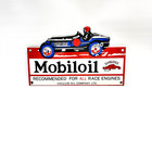 Mobil Oil Racing Gargoyle - Vintage Porcelain Sign - Retro Service Station 