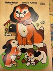 Lot Of 6 Vintage Fisher Price Wood Puzzles   Arc Rhymes     Farm  Cubs  Puppies