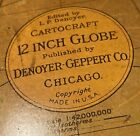 C1900 World Globe On Cast Iron Stand Denoyer-geppert