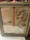 Antique Oriental Asian Art Prints 1900 s  Hand Colored Framed