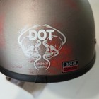 Cyclone Tn666 Dot Motorcycle Half Helmet - Rust gray Skull Graphic  Size S