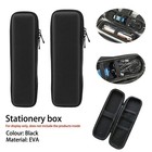 Black Eva Hard Shell Pencil Case Stylus Pen Holder Earphone Storage Pouch Bag
