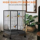30  Bird Cage Wrought Iron With Rolling Stand Lovebird Parrot Finch Cage