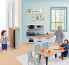 36pcs Wooden Dollhouse Furniture Set 5 Rooms With 4 Family Dolls Wood And Pl