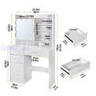 White Makeup Vanity Desk 31 5  Hollywood Led Mirror 5 Drawers Mdf Dressing Table