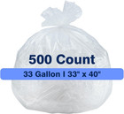 33 Gallon Clear Trash Can Liners  33   X 40    500 Count  High Density Garbage B