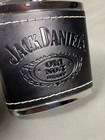 Jack Daniels  old No 7  Brand Stainless Steel Leather Wrapped 5 Oz Flask