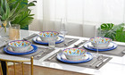 Melamine Dinnerware Sets  12pcs Dishes Set For 4  Plates And Bowls Sets Outdoor